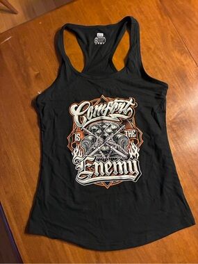 The Lift Box Tank Top Women's Sz Medium Black Workout Comfort is the Enemy
